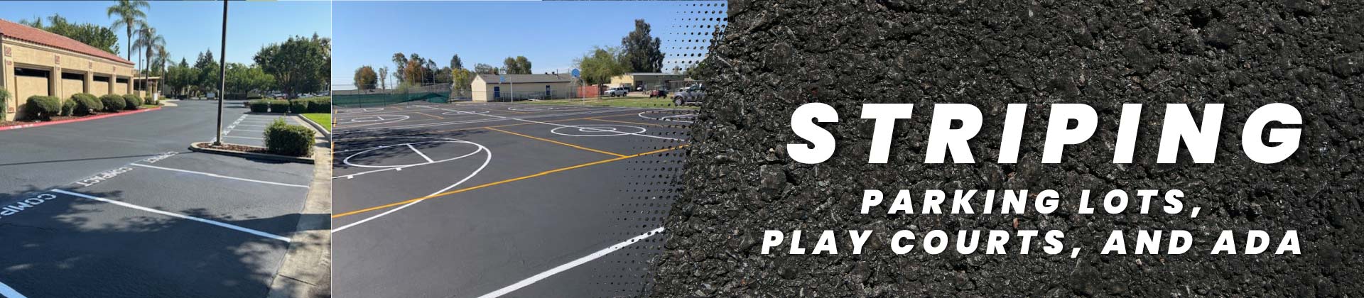 striping parking lots, play courts, and ada